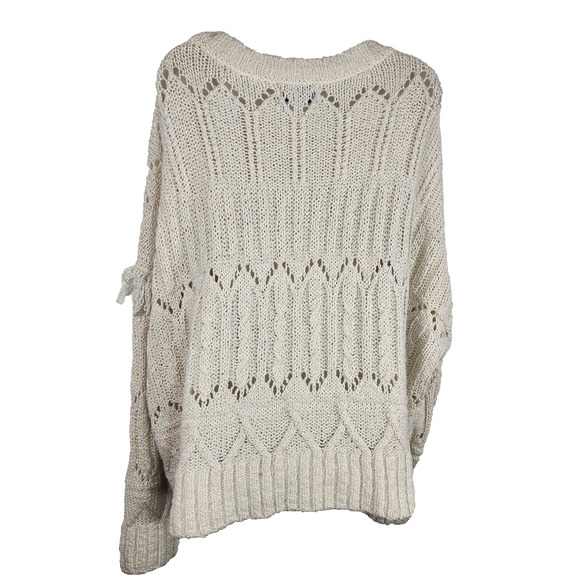 Old Navy Women's Textured Fringe Pullover Sweater XXL Wool Blend Knit Boho Chic - Picture 2 of 10